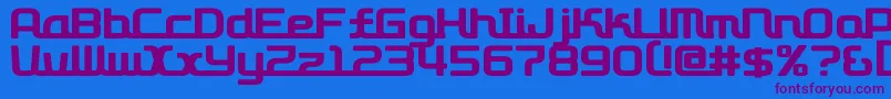 D3roadsterism Font – Purple Fonts on Blue Background