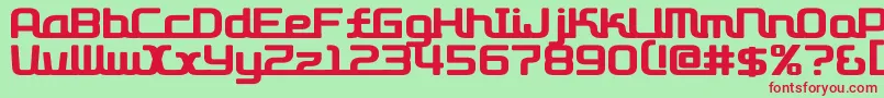 D3roadsterism Font – Red Fonts on Green Background