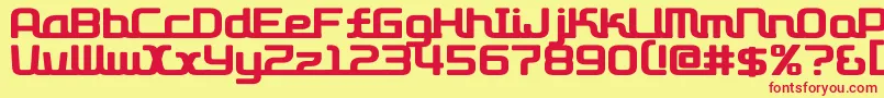 D3roadsterism Font – Red Fonts on Yellow Background