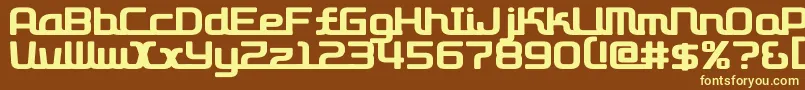 D3roadsterism Font – Yellow Fonts on Brown Background