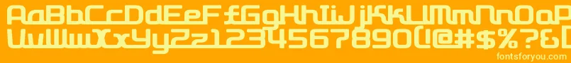 D3roadsterism Font – Yellow Fonts on Orange Background
