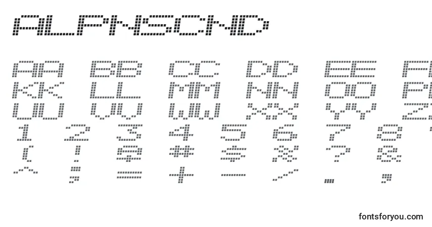 Шрифт Alpnscnd – алфавит, цифры, специальные символы
