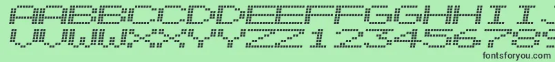 フォントAlpnscnd – 緑の背景に黒い文字
