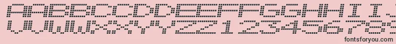 Alpnscnd-Schriftart – Schwarze Schriften auf rosa Hintergrund