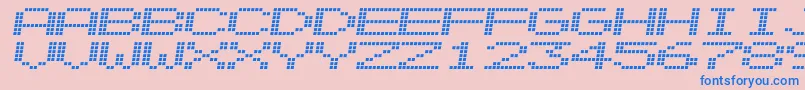 フォントAlpnscnd – ピンクの背景に青い文字