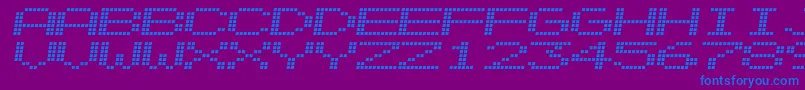 フォントAlpnscnd – 紫色の背景に青い文字