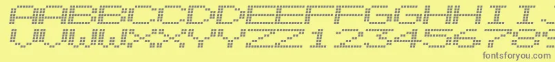 フォントAlpnscnd – 黄色の背景に灰色の文字