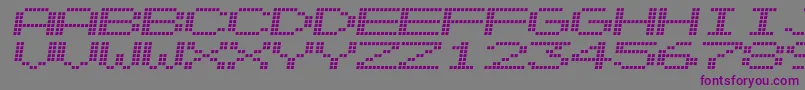 フォントAlpnscnd – 紫色のフォント、灰色の背景