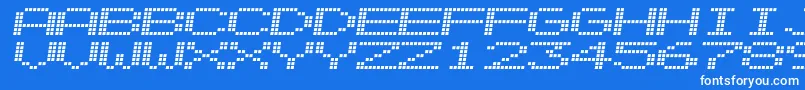 フォントAlpnscnd – 青い背景に白い文字