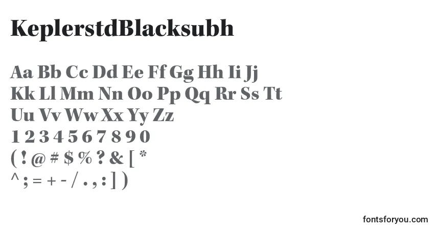 Fuente KeplerstdBlacksubh - alfabeto, números, caracteres especiales