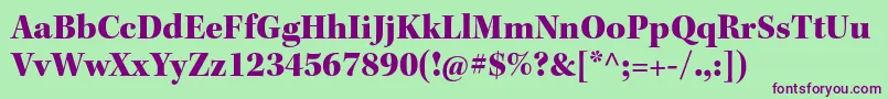 KeplerstdBlacksubh Font – Purple Fonts on Green Background