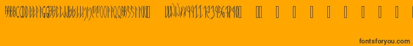 MeatPaperPd-Schriftart – Schwarze Schriften auf orangefarbenem Hintergrund