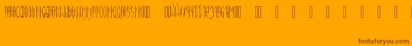 MeatPaperPd-Schriftart – Braune Schriften auf orangefarbenem Hintergrund