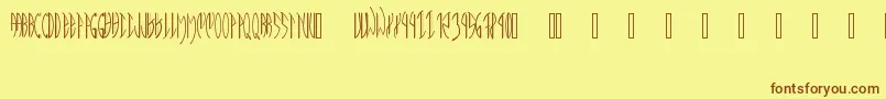 MeatPaperPd Font – Brown Fonts on Yellow Background