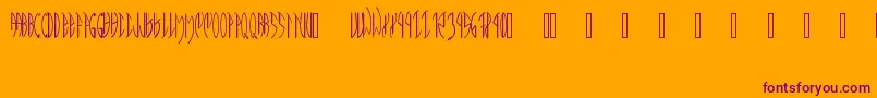 MeatPaperPd-Schriftart – Violette Schriften auf orangefarbenem Hintergrund