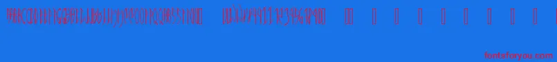 フォントMeatPaperPd – 赤い文字の青い背景