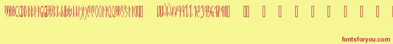 MeatPaperPd Font – Red Fonts on Yellow Background