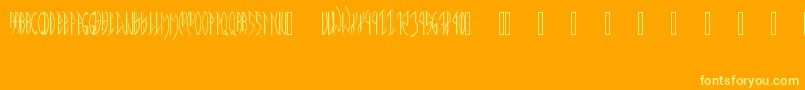 MeatPaperPd-Schriftart – Gelbe Schriften auf orangefarbenem Hintergrund