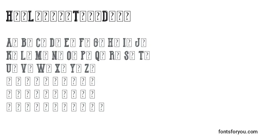 A fonte HotLegendTeamDemo – alfabeto, números, caracteres especiais