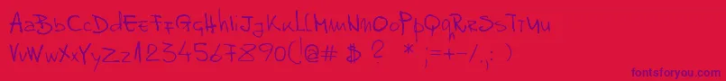 DankoSkript Font – Purple Fonts on Red Background