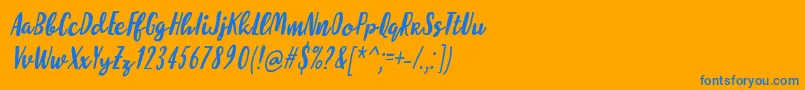 MolleatItalic Font – Blue Fonts on Orange Background