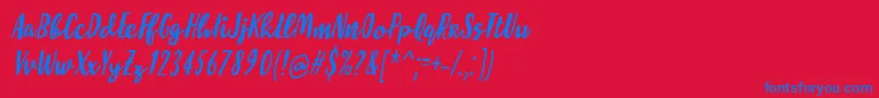 MolleatItalic Font – Blue Fonts on Red Background