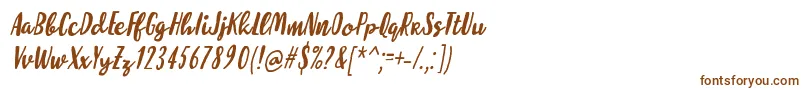 フォントMolleatItalic – 白い背景に茶色のフォント