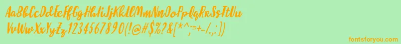 MolleatItalic Font – Orange Fonts on Green Background