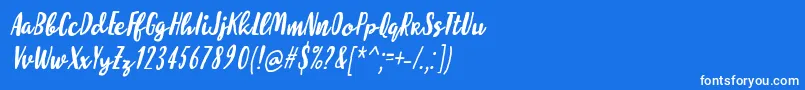 フォントMolleatItalic – 青い背景に白い文字