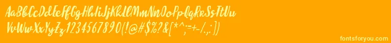 フォントMolleatItalic – オレンジの背景に黄色の文字