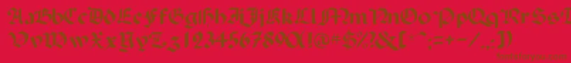 BallistadisplayscriptsskRegular-Schriftart – Braune Schriften auf rotem Hintergrund