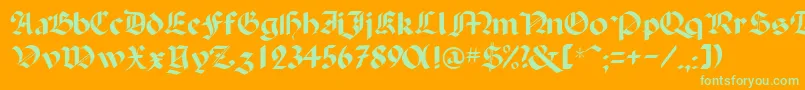 BallistadisplayscriptsskRegular Font – Green Fonts on Orange Background