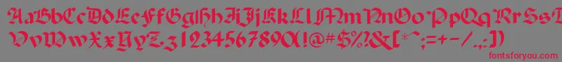 BallistadisplayscriptsskRegular Font – Red Fonts on Gray Background