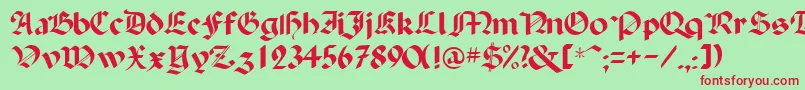 BallistadisplayscriptsskRegular Font – Red Fonts on Green Background