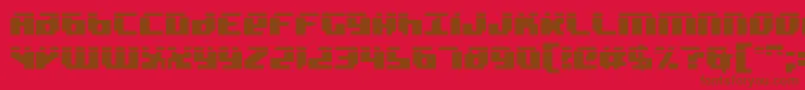 Badrobotl2-Schriftart – Braune Schriften auf rotem Hintergrund