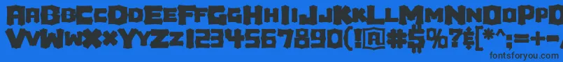 Houdini Font – Black Fonts on Blue Background