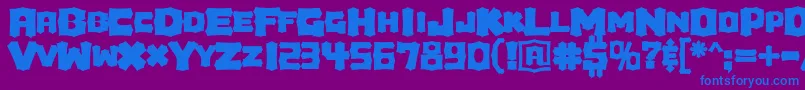 Houdini Font – Blue Fonts on Purple Background