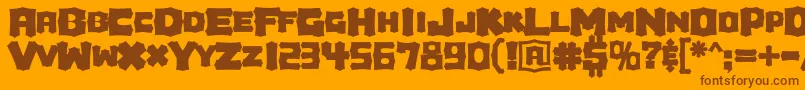 Houdini Font – Brown Fonts on Orange Background
