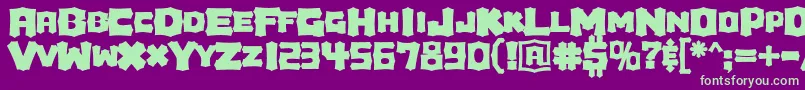 Houdini Font – Green Fonts on Purple Background