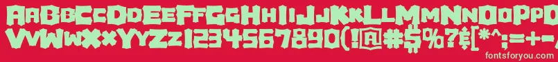 Houdini Font – Green Fonts on Red Background