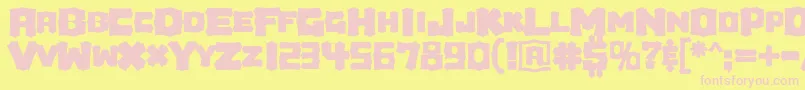 Houdini Font – Pink Fonts on Yellow Background