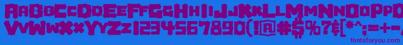 Houdini Font – Purple Fonts on Blue Background