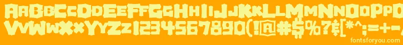 Houdini Font – Yellow Fonts on Orange Background