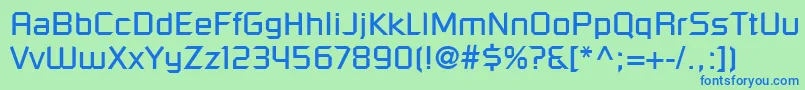 RussellSquareLt Font – Blue Fonts on Green Background