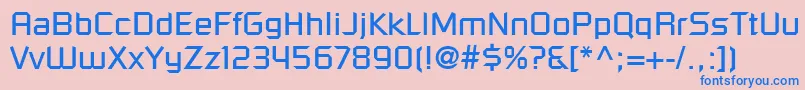 RussellSquareLt Font – Blue Fonts on Pink Background
