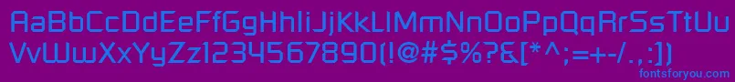 RussellSquareLt Font – Blue Fonts on Purple Background