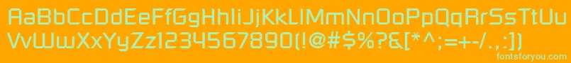 RussellSquareLt Font – Green Fonts on Orange Background