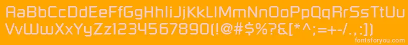 RussellSquareLt Font – Pink Fonts on Orange Background