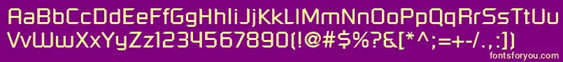 RussellSquareLt Font – Yellow Fonts on Purple Background