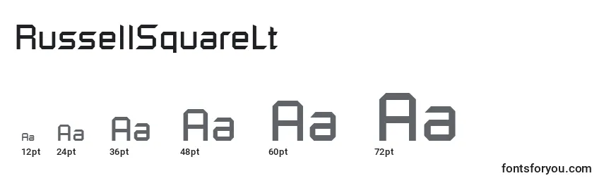 RussellSquareLt Font Sizes